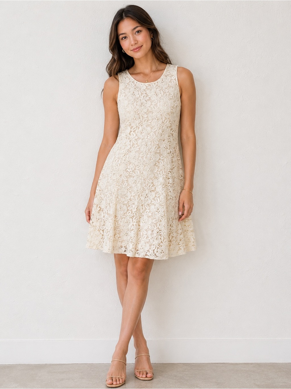Free‎ People Lace Fit-and-Flare Mini Dress M